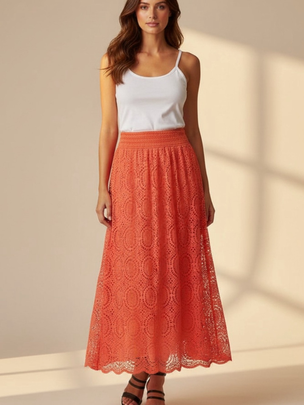 ANTHROPOLOGIE ME 2 MAGIC MAXI SKIRT LACE PATTERN